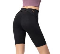 Generisch Shorts Women's Tight Plain High Waist Butt Lifting Naked Quick Drying for Running Fitness Tight Five-Quarter Yoga Pants Women's Shorts Summer, black, S