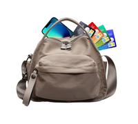 Generisch Shoulder Bag - Nylon, 10.24 x 8.66 x 5.12 inches, Lightweight Casual Shoulder Bag | Trendy Urban Design, Daily Tote Bag for Work, School, Outdoor, Travel, Shopping, khaki, Siehe Beschreibung