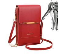 Generisch Shoulder Shoulder Bag - Touchscreen Compatible Bag with Card Slot, PU Leather Shoulder Bag for Women, for Lipstick, Money, Small Items, Women, Mothers and Shopping, red, Siehe Beschreibung
