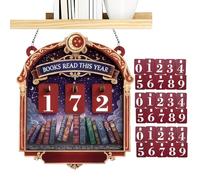 Generisch Sign - Table Decoration for Book Counter, 30 License Plate Scoreboard, Rustic Reading Progress Sign | Books Reading Display for Library Nook Corner Reader Presents