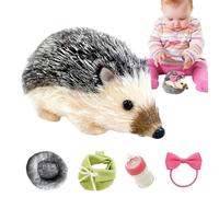 Generisch Silicone Hedgehog Toy, 5 Inch Hedgehog Companion, Soft Silicone Animal Figure with Sleeping Pillow for Girls, Home, Travel, Room Decoration, Cuddly Game
