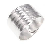 Generisch Silver Rose Rings Wide Silver Ring for Women Men Open Adjustable Statement Ring Jewellery Gift Marigold Seeds Organic, one size, Copper, No Gemstone