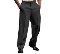 Generisch Simple Comfortable Elegant Men's Trousers Long Plain Business Men's Trousers Mid Waist Suit Trousers Casual Straight Leg Casual Trousers Comfort Non-Iron Relaxation Trousers Slim Fit