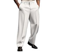 Generisch Simple Comfortable Elegant Men's Trousers Long Plain Business Men's Trousers Mid Waist Suit Trousers Casual Straight Leg Casual Trousers Comfort Non-Iron Relaxation Trousers Slim Fit