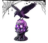 Generisch Skeleton Lamp Resin Raven Skull USB Powered Mysterious