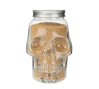 Generisch Skull Glasses with Lids - 500 ml / 800 ml Scary Reusable Containers with Lid - Skull Salt Jars for Home Bathroom Picnic Table Baking Food Cooking Household Outdoor Camping Bar
