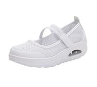 Generisch Slip On Breathe Mesh Hiking Shoes Comfort Platform Loafers, White, 8.5 UK