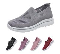 Generisch Slip On Trainers, Women's Summer Trainers, Lightweight, Breathable, gray, 5 UK