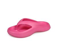 Generisch Slipp On Women's Summer Flip Flops Sandals with Thick Sole for Outdoor Holiday, Beach, Travel, Comfortable Slip-On Slippers with Toe Post, Hot Pink, 7 UK