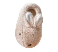 Generisch Slippers Cotton for and Winter Indoor Use with Warm Cute Plush Cotton Shoes Lambskin Men, khaki, 13 UK Child