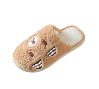 Generisch Slippers Fluffy Cute Slippers Women's Cute Animal Slippers Bear Couples Slippers Winter Slippers Soft Non-Slip Slippers Cartoon Bear Fluffy Slip Warm Plush Slippers, coffee, 5 UK