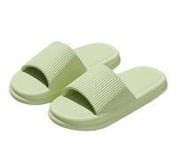 Generisch Slippers for Men and Women, Cushion Slippers, Shower Shoes, Indoor Slides, Bathroom Sandals, Ultimate Comfort, Lightweight, Thick Sole, Easy Clean, Light green, 6 UK