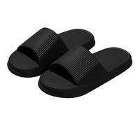 Generisch Slippers for Men and Women, Cushion Slippers, Shower Shoes, Indoor Slides, Bathroom Sandals, Ultimate Comfort, Lightweight, Thick Sole, Easy Clean, black, 8 UK