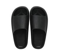 Generisch Slippers for Men and Women, Lightweight Non-Slip Slippers, Breathable Flip Flops, Slip-On Bathing Shoes, Open Cloud Shoes, Soft Slippers, Beach Mules, black, 4 UK