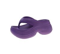 Generisch Slippers for women, summer slippers, casual flip flops for everyday and the beach, with open toe and thick sole, ultimate comfort, purple, 8.5 UK