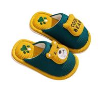 Generisch Slippers Girls Slip-On Girls Slippers Winter Warm Shoes for Toddlers Children Soft Indoor Cute Cartoon Slippers Socks Boys, Army Green, 11.5 UK Child