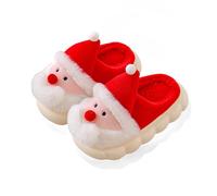 Generisch Slippers Super Fit for Boys Girls Christmas Cute Warm Soft Non-Slip Slippers Bush Memory Foam Shoes Slippers Men Without Sole, red, 6 UK