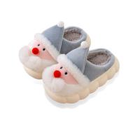Generisch Slippers Super Fit for Boys Girls Christmas Cute Warm Soft Non-Slip Slippers Bush Memory Foam Shoes Slippers Men Without Sole, gray, 2.5 UK Child