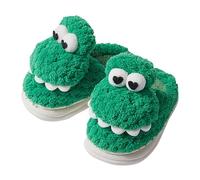 Generisch Slippers Thick Sole Women's Bedroom Slippers for, Cotton Slippers, Girls Slippers, Memory Foam, Comfortable Slippers, Warm Winter Inner Shoes Leggings Women, Green, 10.5 UK Child