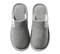 Generisch Slippers Winter Linen Slippers Breathable Women's Slippers Girls with Memory Foam Lambskin Slippers, gray, 12 UK