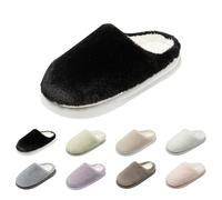 Generisch Slippers Winter Men's Visitor Slippers [Warm Upgrade] Warm Cotton Mules for Women, Mute Slippers, Winter Slippers, Soft and Comfortable Slippers, black, 8 UK