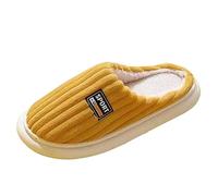 Generisch Slippers Winter Women Shoes Fashion Couple Home Cotton Slippers Simple Warm Thick Sole Slippers (Yellow, 40)
