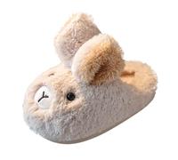 Generisch Slippers with Cats, Rabbit Slippers for Toddlers, Lined Winter Indoor Shoes, Crocheted Baby Shoes (White, 28 Little Child)