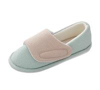 Generisch Slippers Women Men Four Seasons Cute Slippers for Non-Slip Fpir Season Fabric Cotton Colourful Slippers Fancy Shoes Women Summer, Green, 8.5 UK