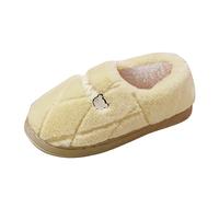 Generisch Slippers Women Men Winter Couples Wimen Warm Home Baotou Soft Floor Comfortable Plain Flat Cotton Slippers Women's Shoes Wide Feet, yellow, 8.5 UK