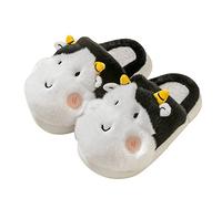 Generisch Slippers Women Men Winter Kids Slippers Boy Flat Non-Slip Round Toe Short Warm Comfortable Cute Cartoon Sheep Shape Slippers 33, a, 13 UK Child