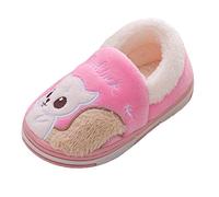 Generisch Slippers Women's 38 Black Cute Squirrel Warm Non-Slip Cotton Indoor Slippers Lined Children's Shoe, pink, 10 UK Child