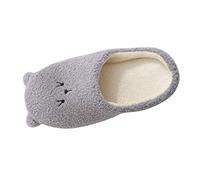 Generisch Slippers Women's Animals, Felt Slippers Women's Kawaii Lined Slippers Wide Feet Mules Warm Slippers Soft Soles Winter Shoes Non-Slip Slippers Comfortable Plush Shoes, gray, 10 UK