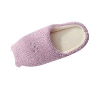 Generisch Slippers Women's Animals, Felt Slippers Women's Kawaii Lined Slippers Wide Feet Mules Warm Slippers Soft Soles Winter Shoes Non-Slip Slippers Comfortable Plush Shoes, purple, 8.5 UK