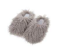 Generisch Slippers Women's Felt Women's Men's Slippers Winter Warm Funny Plush Slippers Unisex Household Shoes Novelty Mules Couples Plush Slippers Fluffy and Cute Slippers, gray, 12 UK