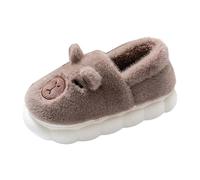 Generisch Slippers Women's Funny Animals Soft Slippers Winter Warm Slippers Comfortable Non-Slip Felt Slippers Fabric Slippers Cotton Slippers, coffee, 5 UK