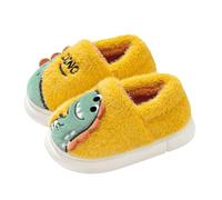 Generisch Slippers Women's/Kids Fashion Winter Kids Slippers Boys Girls Flat Bottom Non-Slip Slip-On Round Toe Warm Cartoon Dinosaur Slip Socks Baby, a, 2 UK
