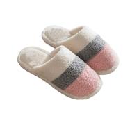 Generisch Slippers Women's Plush Slippers for Women, Slippers Closed Front House Slippers Cuddly Slippers Splicing Colour Block Home Shoes Warm Winter Slippers, pink, 7 UK