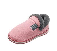 Generisch Slippers Women's Plush Slippers Women's Closed Cotton Shoes Cuddly Winter Shoes Warm Slip-On Shoes Autumn Winter Home Shoes Flat Slippers Casual Cuddly Shoes, hot pink, 7 UK