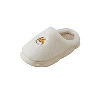 Generisch Slippers Women's Plush Slippers Women's Warm Slippers Platform House Slippers Non-Slip Plush Slippers Cuddly Winter Slippers Comfortable Home Shoes Cute Slippers, White, 7 UK