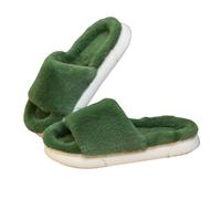 Generisch Slippers Women's Plush Slippers Women's Winter Open Slippers Open Toe House Slippers Non-Slip Home Shoes Soft Soles Slippers Lightweight Slippers Comfortable Slippers, Green, 7 UK
