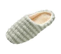 Generisch Slippers Women's Quiet Slippers Men's Fluffy Flat Plush Lined Winter Shoes Non-Slip Felt Slippers Unisex Soft Sole Shoes Suitable for Couples, Green, 8.5 UK
