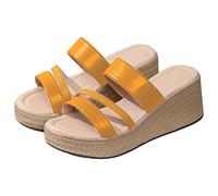 Generisch Slippers Women's Sandals Thick Sole Height Increases Platform Sandals Comfortable Summer Shoes with Soft Foot Bed Summer Lightweight Non-Slip Slippers Holiday Slippers with Foot Bed, orange