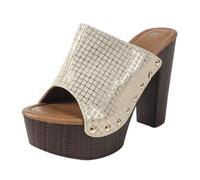 Generisch Slippers Women's Sandals with High Heels and Open Toe for Casual Wear, Holiday, Summer, Spring, Fashionable, Comfortable Footwear, beige, 6 UK