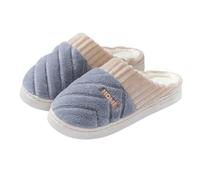 Generisch Slippers Women's Simple Plain Slippers Memory Foam Cotton Slippers Men's Non-Slip Felt Slippers Winter Plush Slippers Soft Comfortable Hat Shoes for Indoor and Outdoor Use, gray, 10 UK