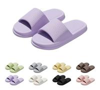 Generisch Slippers Women's Slippers Men's Bath Slippers Super Soft Non-Slip Cloud Bathing Shoes Summer Garden Indoor Outdoor Home Mules Bath Slippers Flip Flops Size 36-44, Purple B, 6 UK