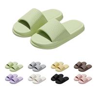 Generisch Slippers Women's Slippers Men's Bath Slippers Super Soft Non-Slip Cloud Bathing Shoes Summer Garden Indoor Outdoor Home Mules Bath Slippers Flip Flops Size 36-44, Light Green B, 8 UK