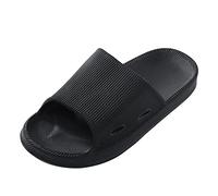 Generisch Slippers Women's Summer Lightweight Slippers Comfortable Shower Shoes Thick Soles Shower Slippers Open Platform Bathing Shoes Non-Slip Cloud Shoes Beach Shoes Classic Sandals Unisex, black