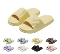 Generisch Slippers Women's Summer Men's Bath Slippers Wide Feet Bathing Shoes Non-Slip Cloud Slippers Lightweight Sandals Summer Shoes Casual Bath Slippers Indoor Outdoor Shower Shoes, yellow, 36 EU
