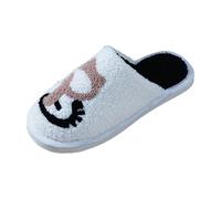 Generisch Slippers Women's Winter Christmas Couples Cute Gentleman Cat Bag M Cotton on Drag Thermal Indoor Home Fluffy Slippers, White, 10 UK