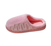Generisch Slippers Women's Winter Comfortable House Slippers Women's Plush Plush Slippers Flat Slippers for Couples Slippers Cuddly Slippers Warm Winter Slippers Soft Soles Slippers, pink, 7 UK